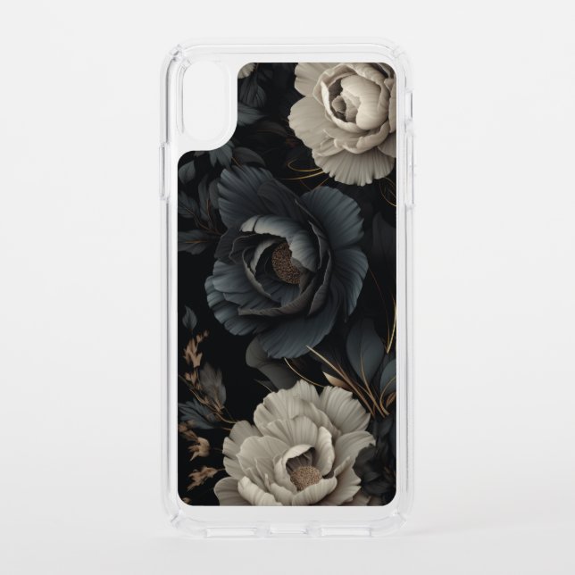 Black and White Flowers Speck iPhone XS Max Case (Front)