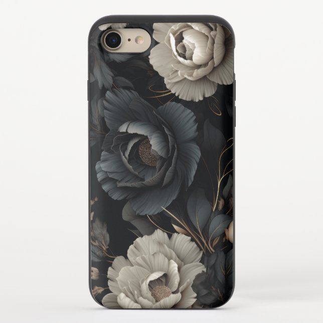 Black and White Flowers Uncommon iPhone Case (Back)