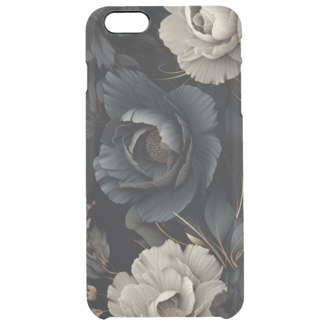 Black and White Flowers Uncommon iPhone Case (Back)