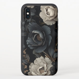 Black and White Flowers iPhone XS Slider Case