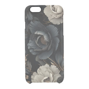 Black and White Flowers Clear iPhone 6/6S Case