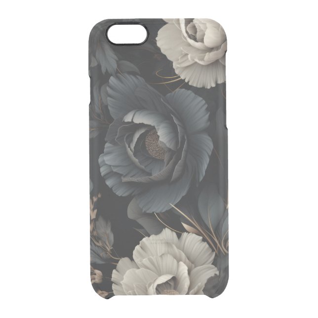 Black and White Flowers Uncommon iPhone Case (Back)