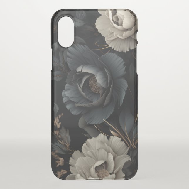 Black and White Flowers Uncommon iPhone Case (Back)