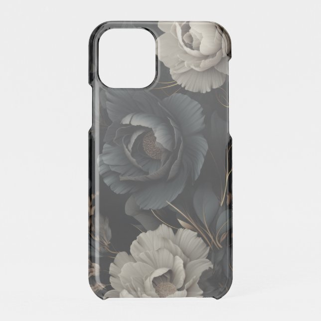 Black and White Flowers Uncommon iPhone Case (Back)