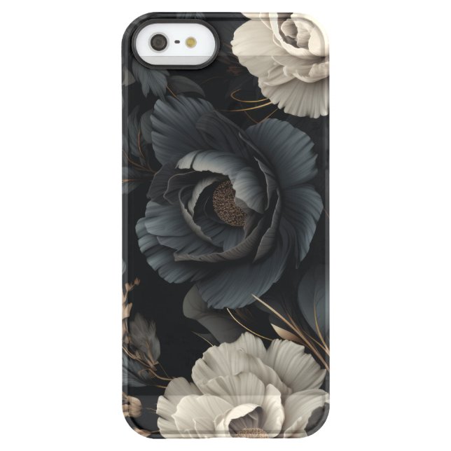 Black and White Flowers Uncommon iPhone Case (Back)