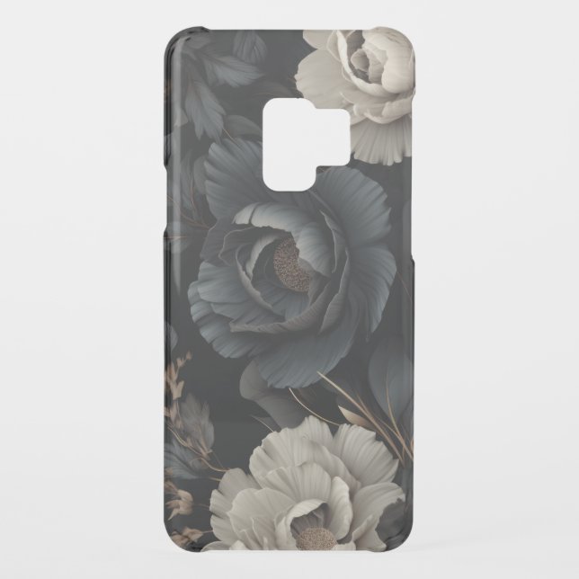 Black and White Flowers Uncommon Samsung Galaxy Case (Back)