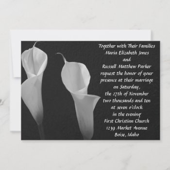 Black And White Flowers Wedding Invitation by ChristyWyoming at Zazzle
