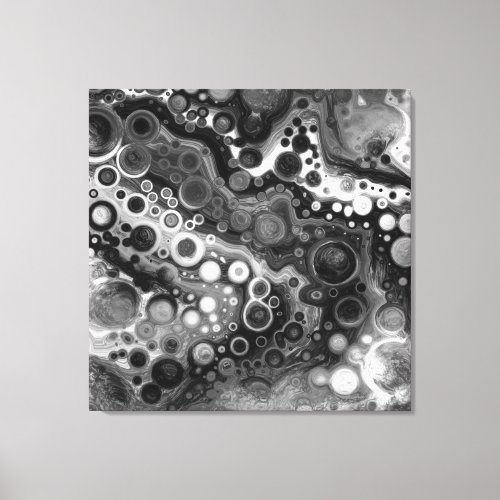 Black and White Fluid Art Modern Abstract Canvas Print