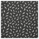 Black and White Flying Bird Pattern Fabric