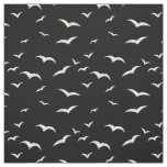 Black and White Flying Birds Distressed Look Fabric