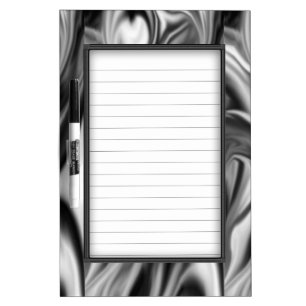 Black and White Folds of Silk Dry-Erase Board