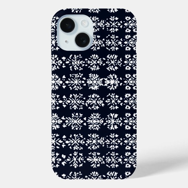 Black and White Folk Pattern Case-Mate iPhone Case (Back)
