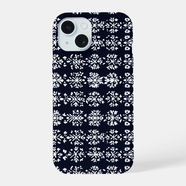 Black and White Folk Pattern Iphone Case (Back)