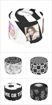 Black and White Foot Stool