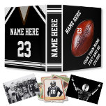 Black and White Football Binder Album PERSONALIZED<br><div class="desc">Personalized Black and White Football Binder Album for years of football memories. Cool vintage football image on the front and jersey look football binder on the back. Type in his NAME, Jersey Number or Monogram and his football team name or Your Text. Delete any or all text. Click "Customize" Button...</div>