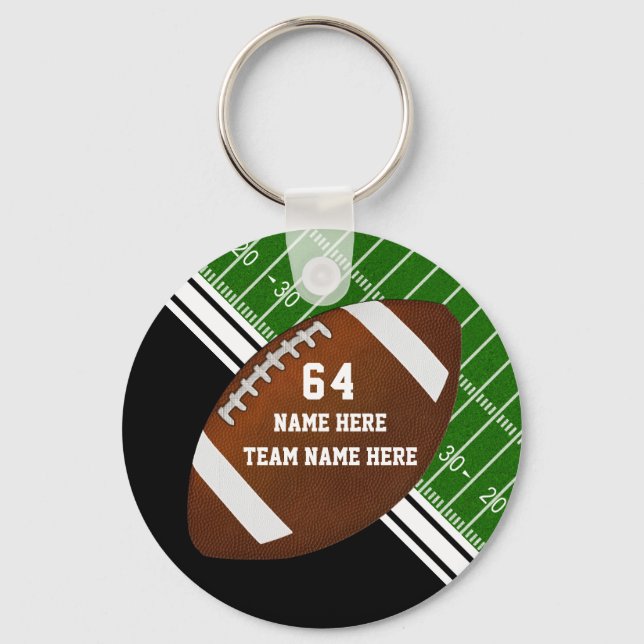 Black and White Football Favors Ideas Any Occasion Keychain (Front)