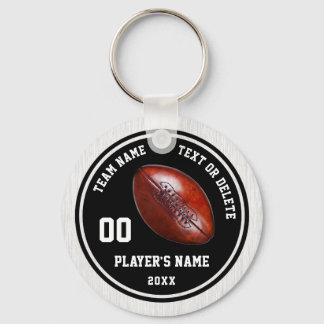 Black and White Football Keychains, Personalized Keychain