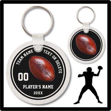 Black And White Football Keychains, Personalized Keychain