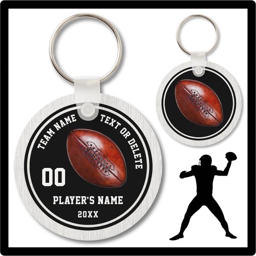 Black and White Football Keychains Personalized Keychain