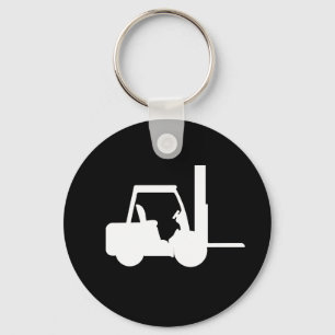 black and white Forklift Keychain
