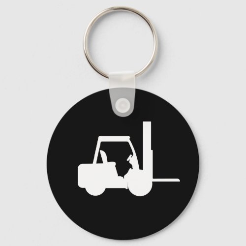 black and white  Forklift Keychain