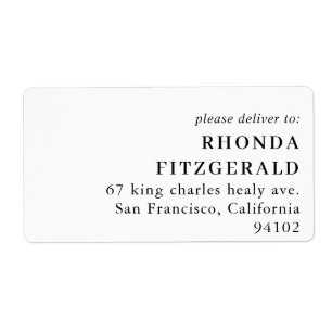 Black and White Formal Classic Shipping Address Label