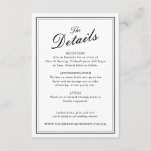 Black and White Formal Classic Wedding Details