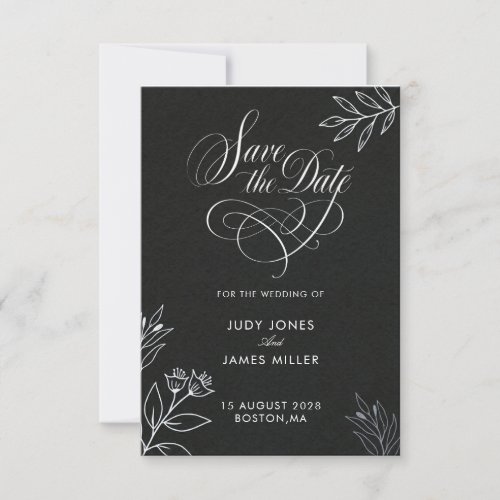 black and white formal classy save the date