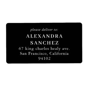 Black and White Formal Minimal Shipping Address Label