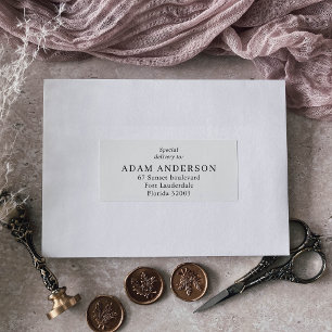Black and White Formal Minimalist Address Label