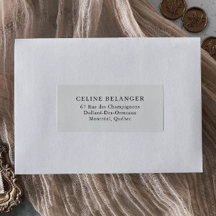 Black and White Formal Minimalist Shipping Address Label