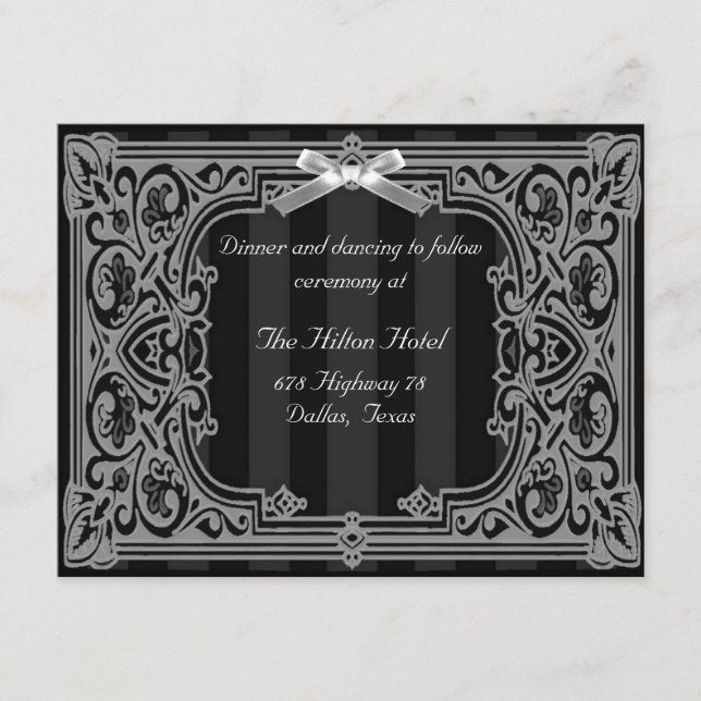 Black and White Formal Reception Card (Front)