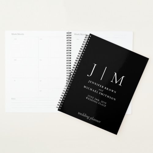 Black and White Formal Simple Day Wedding Planner