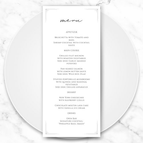 Black and White Formal Vintage Wedding Program