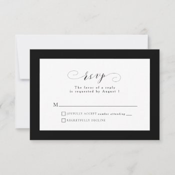 Black And White Formal Wedding Rsvp Card by LeaDelaverisDesign at Zazzle