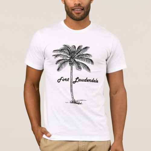 Black and White Fort Lauderdale  Palm design T_Shirt