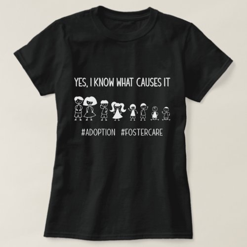 Black and White Foster Care Family Adoption       T_Shirt