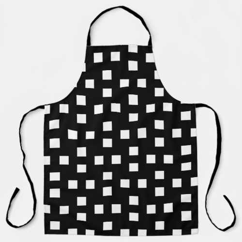 Black and White Four H Patchwork Pattern Apron
