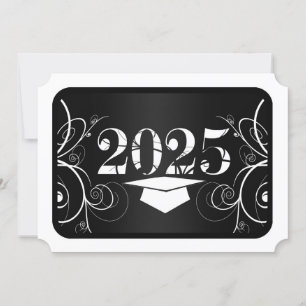 Black and White Frame Graduation Invitation