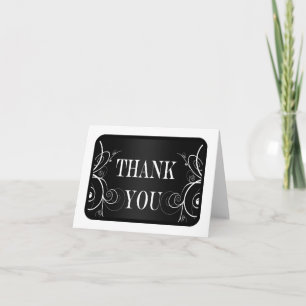 Black and White Frame Graduation Letterpress Thank You Card