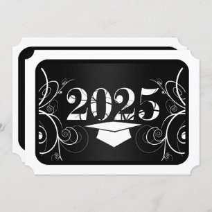 Black and White Frame Graduation Party Invitation