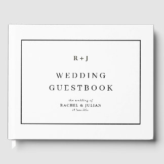 Black and white frame wedding guestbook