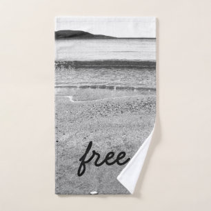 Black and White Free Sand Beach Bath Towel Set