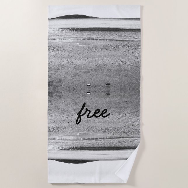 Black and White Free Sand Beach Towel (Front)
