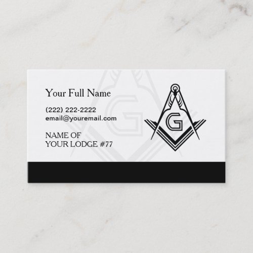 Black and White Freemason Business Cards