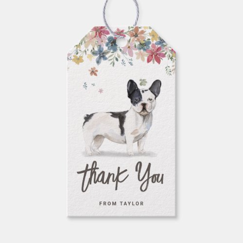 Black and White French Bulldog Birthday Thank You Gift Tags