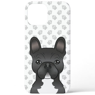 Black And White French Bulldog Cartoon Dog &amp; Paws iPhone 12 Pro Max Case