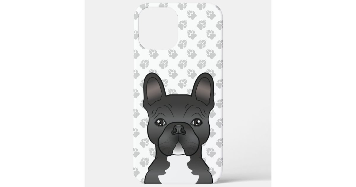 Black And White French Bulldog Cartoon Dog & Paws Case-Mate iPhone Case |  Zazzle