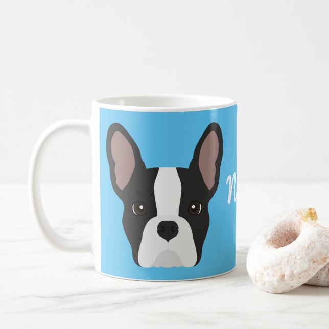 Black and White French Bulldog Coffee Mug (With Donut)