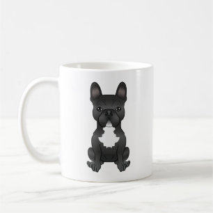 Black And White French Bulldog Cute Cartoon Dog Coffee Mug